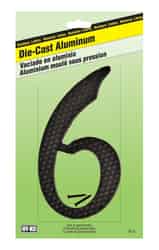 Hy-Ko 4-1/2 in. Aluminum 6 Number Nail-On Black