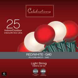 Celebrations Incandescent Incandescent G40 Globe Multicolored 25 ct String Christmas Lights 24 ft.