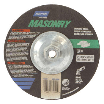 Norton 1/4 in. thick x 7 in. Dia. x 5/8 in. Silicon Carbide Grinding Wheel 8600 rpm 1 pc.