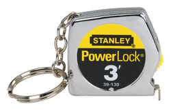 Stanley PowerLock 0.25 in. W x 3 ft. L Key Chain Tape Measure 1 pk Yellow