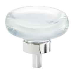 Amerock Glacio Collection Round Cabinet Knob 1-3/4 in. D 1 in. Clear/Polished Nickel 1 pk