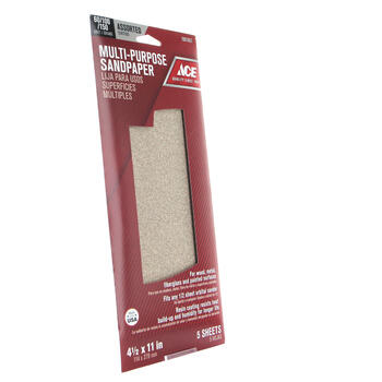 Ace 11 in. L X 4.5 in. W Assorted Grit Aluminum Oxide Sanding Sheet 5 pk