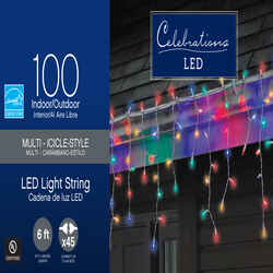 Celebrations Basic LED Mini Multicolored 100 ct String Christmas Lights 5.67 ft.