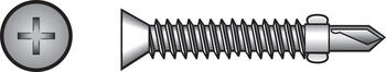 HILLMAN 1-1/2 in. L x 12-24 Phillips Flat Head Ceramic Steel 100 per box Self- Drilling Screws