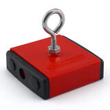 Master Magnetics 2 in. Ceramic Retrieving Magnet 40 lb. pull 3.4 MGOe Red 1 pc.