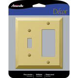 Amerelle Century Polished Brass Brass 2 gang Stamped Steel Toggle Wall Plate 1 pk