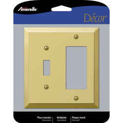 Amerelle Century Polished Brass Brass 2 gang Stamped Steel Toggle Wall Plate 1 pk