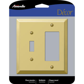 Amerelle Century Polished Brass Brass 2 gang Stamped Steel Toggle Wall Plate 1 pk