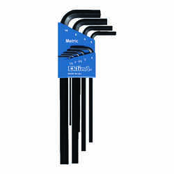 Eklind Tool 1.5-10mm Metric Long Arm Hex L-Key Set 9 pc. Multi-Size in.