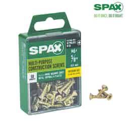 SPAX No. 6 x 5/8 in. L Phillips/Square Flat Yellow Zinc Steel Multi-Purpose Screw 50 each