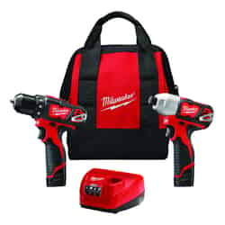 Milwaukee M12 12 V Cordless Brushed 2 Drill and Impact Driver Kit