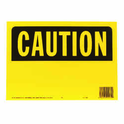 Hy-Ko English 14 in. W x 10 in. H Plastic OSHA Sign Caution