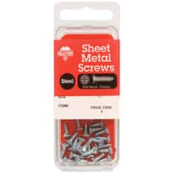 HILLMAN 1-1/2 in. L x 8 Phillips Flat Head Zinc-Plated Sheet Metal Screws 10 per box Steel