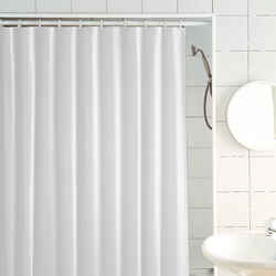 Excell 70 in. H x 72 in. W White Glitter Shower Curtain