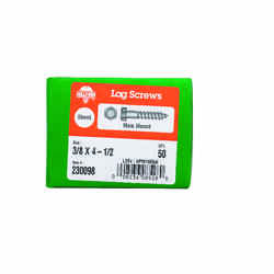 HILLMAN 3/8 in. x 4-1/2 in. L Hex Lag Screw Steel 50 pk