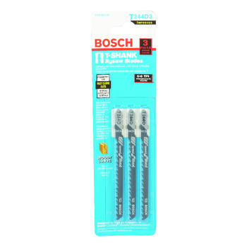 Bosch High Carbon Steel 4 in. Jig Saw Blade 6 TPI 3 pk T-Shank