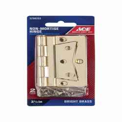 Ace 2.75 in. W X 3-1/2 in. L Bright Brass Brass Non-Mortise Hinge 2 pk
