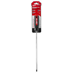 Milwaukee 10 in. Cushion Grip Chrome-Plated Steel Red 1 pc. #2 Screwdriver Phillips