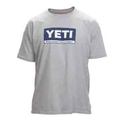 YETI M Short Sleeve Men's Crew Neck Gray Tee Shirt