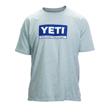 YETI M Short Sleeve Men's Crew Neck Gray Tee Shirt