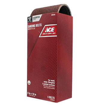 Ace 18 in. L x 3 in. W Aluminum Oxide Sanding Belt Assorted 5 pk