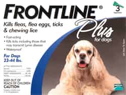 Frontline Plus Liquid Dog Flea and Tick Drops 9.8% Fibronil, 8.8% (S)-methoprene 0.05 oz.