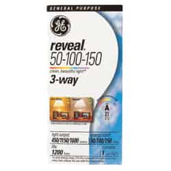 GE Lighting Reveal 50/100/150 watts A21 Incandescent Bulb 450/1,150/1,600 lumens Soft White 1 p