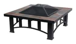 Living Accents Slate Table Top Wood Fire Pit 36 in. D x 36 in. W x 17.5 in. H Steel