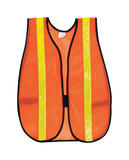 MCR Safety Reflective Polyester Safety Vest with Reflective Stripe Orange One Size Fits All 1 p