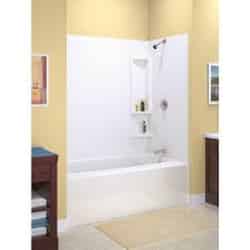 Delta Bathing System Classic 58 in. H x 60 in. W x 31 in. L White Five Piece Alcove Bathtub Wal