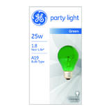 GE Lighting party light 25 watts A19 Incandescent Bulb 200 lumens Green A-Line 1 pk