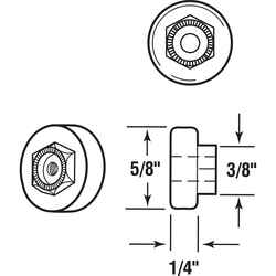 Prime-Line 5/8 in. D X 1/4 in. L Plastic/Steel Roller 2 pk