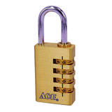 Ace 1-7/8 in. H x 1-1/4 in. W x 1/2 in. L Brass 4-Dial Combination Padlock 1 pk