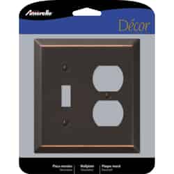 Amerelle Century Aged Bronze Bronze 2 gang Stamped Steel Toggle Wall Plate 1 pk