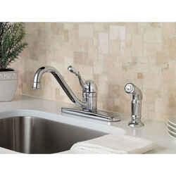 Moen Lindley Lindley One Handle Chrome Kitchen Faucet Side Sprayer Included