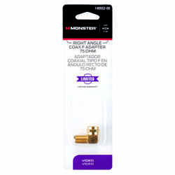 Monster Cable Just Hook It Up Right Angle Coax F Adapter 75 Ohm 1