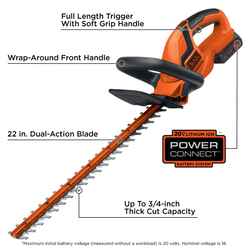 Black and Decker 22 in. L 20 volt Hedge Trimmer