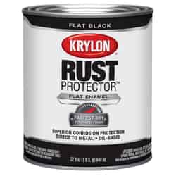 Krylon Rust Protector Indoor and Outdoor Flat Black Oil-Based Enamel Protective Paint 32 oz