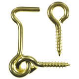 Ace Small Polished Brass Green 1.5 in. L Hook and Eye Brass 2 pk