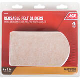 Ace Felt Slide Glide Brown Rectangle 4-1/2 in. W x 6 in. L 4 pk