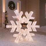 Celebrations LED Snowflake Yard Art White Fabric 1 pc.