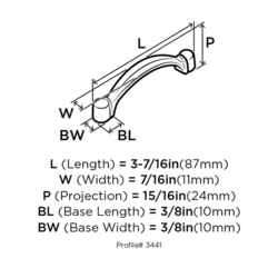 Amerock Allison Cabinet Pull 3 in. Polished Brass 10 pk
