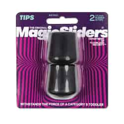 Magic Sliders Rubber Leg Tip Black Round 1-1/4 in. W 2 pk