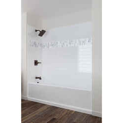 Delta UPstile 60-7/8 in. H x 59-7/8 in. W x 32-1/8 in. L White Bath and Shower Surround Acrylic