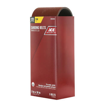 Ace 18 in. L x 3 in. W Aluminum Oxide Sanding Belt 120 Grit Fine 5 pk