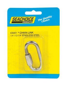 Seachoice Polished Stainless Steel 2-1/4 in. L x 1/4 in. W Chain Link 1 pc.