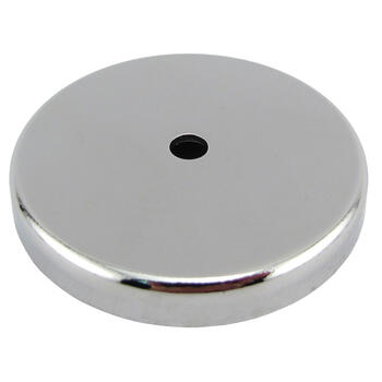 Master Magnetics .375 in. Ceramic Round Base Magnet 65 lb. pull 3.4 MGOe Silver 1 pc.