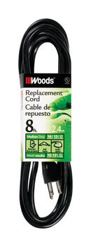 Woods 16/3 SJTW 125 volts 8 ft. L Power Cord