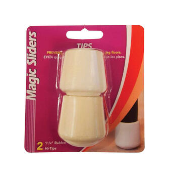 Magic Sliders Rubber Leg Tip White 1-1/4 in. W Round 2 pk