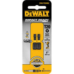 DeWalt Impact Ready Torx 1 in. L x T20 in. Screwdriver Bit 2 pc. 1/4 in. Black Oxide